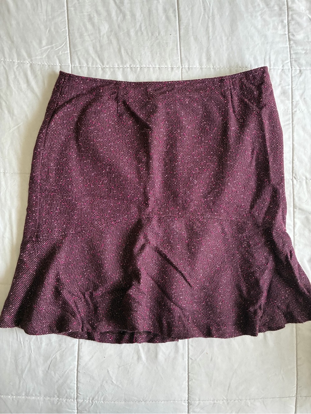 Hillard & Hanson Plum Tweed A-Line Skirt